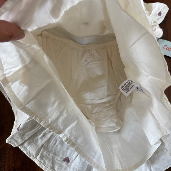 Cat and Jack Girls Dress 18 Months White Gauzy Embroidered Hearts Purple NEW - Picture 6 of 8